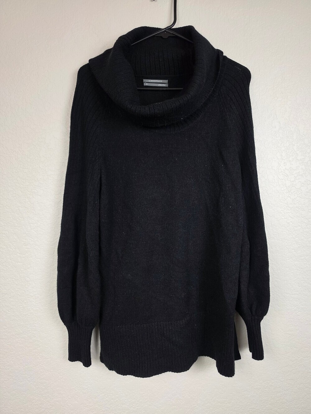 Anthropologie Black Cowl Neck Sweater XS